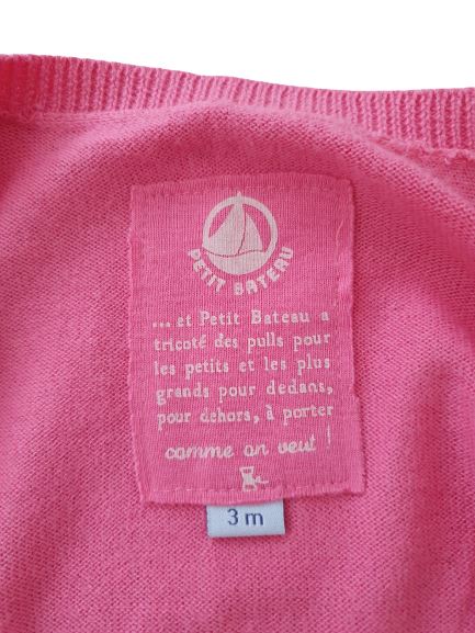 1 Romper + 1 Cardigan Petit Bateau, 3 months (60 cm) Petit Bateau (4610898788407)