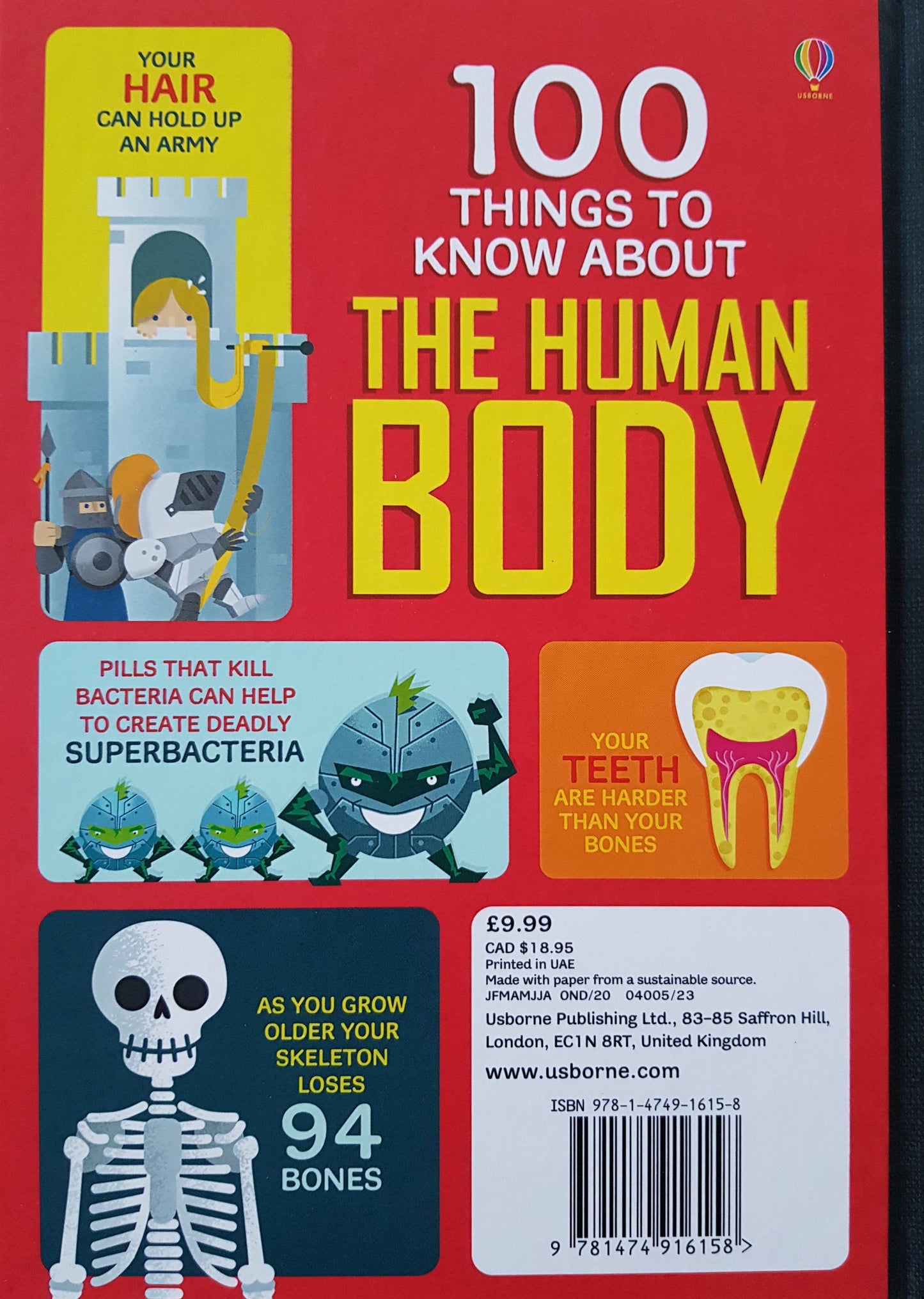 100 things to know about human body New Usborne (6269356310713)