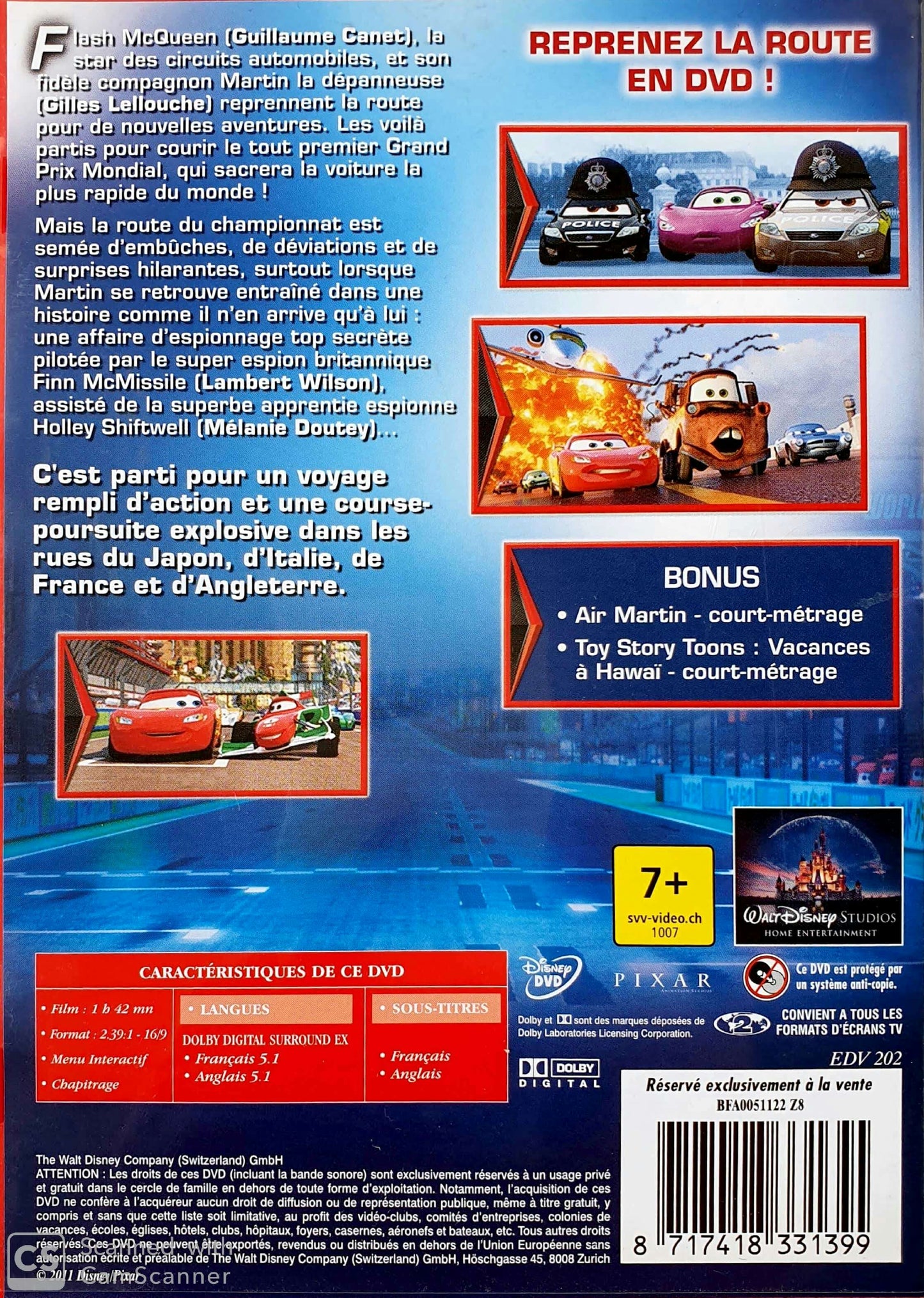 2 DVD Cars and Cars 2 EN, FR Cars (4606739939383)