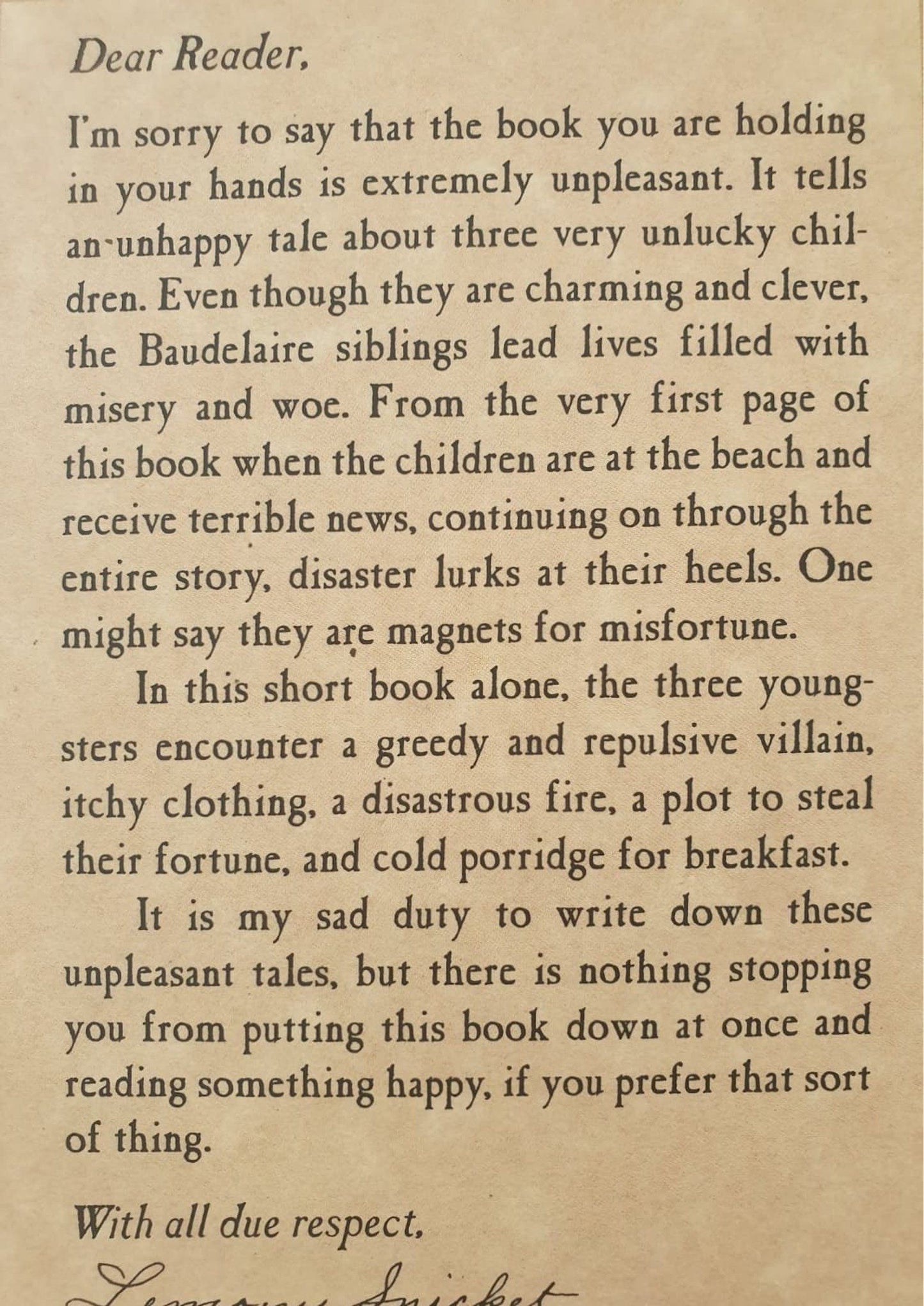 A Series of Unfortunate Events - THE BAD BIGINNING Like New, 8-12 Yrs Recuddles.ch (6664904343737)