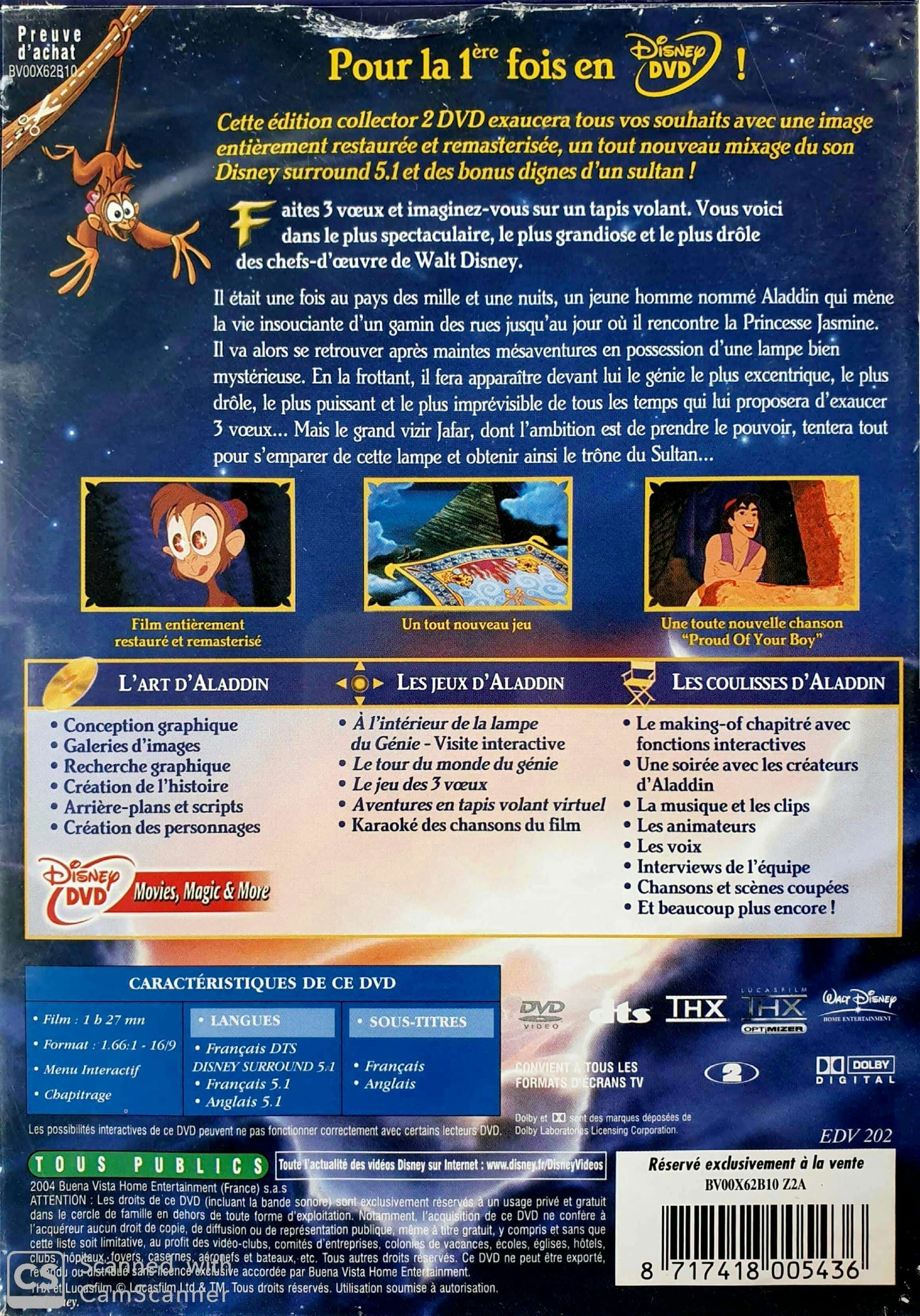 Aladdin - 2DVD EN, FR Disney (4606740103223)