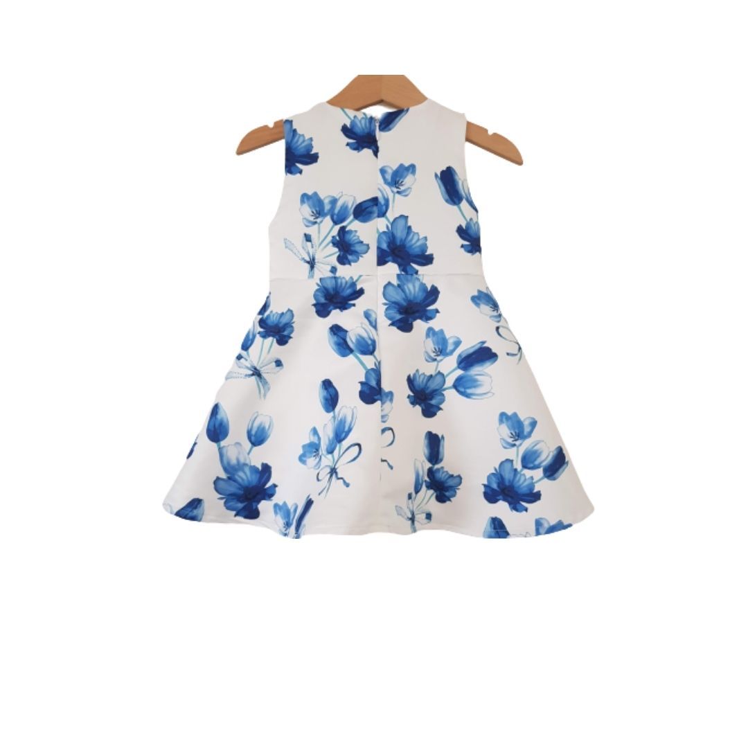 Blue Floral Dress Staccato, 12 months Unknown (6662165692601)