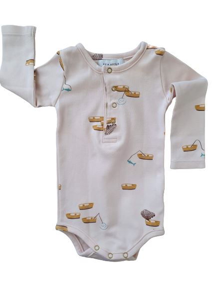 Full Sleeve Boat Bodysuit Sea Apple, 6 months Sea Apple (4610898460727)