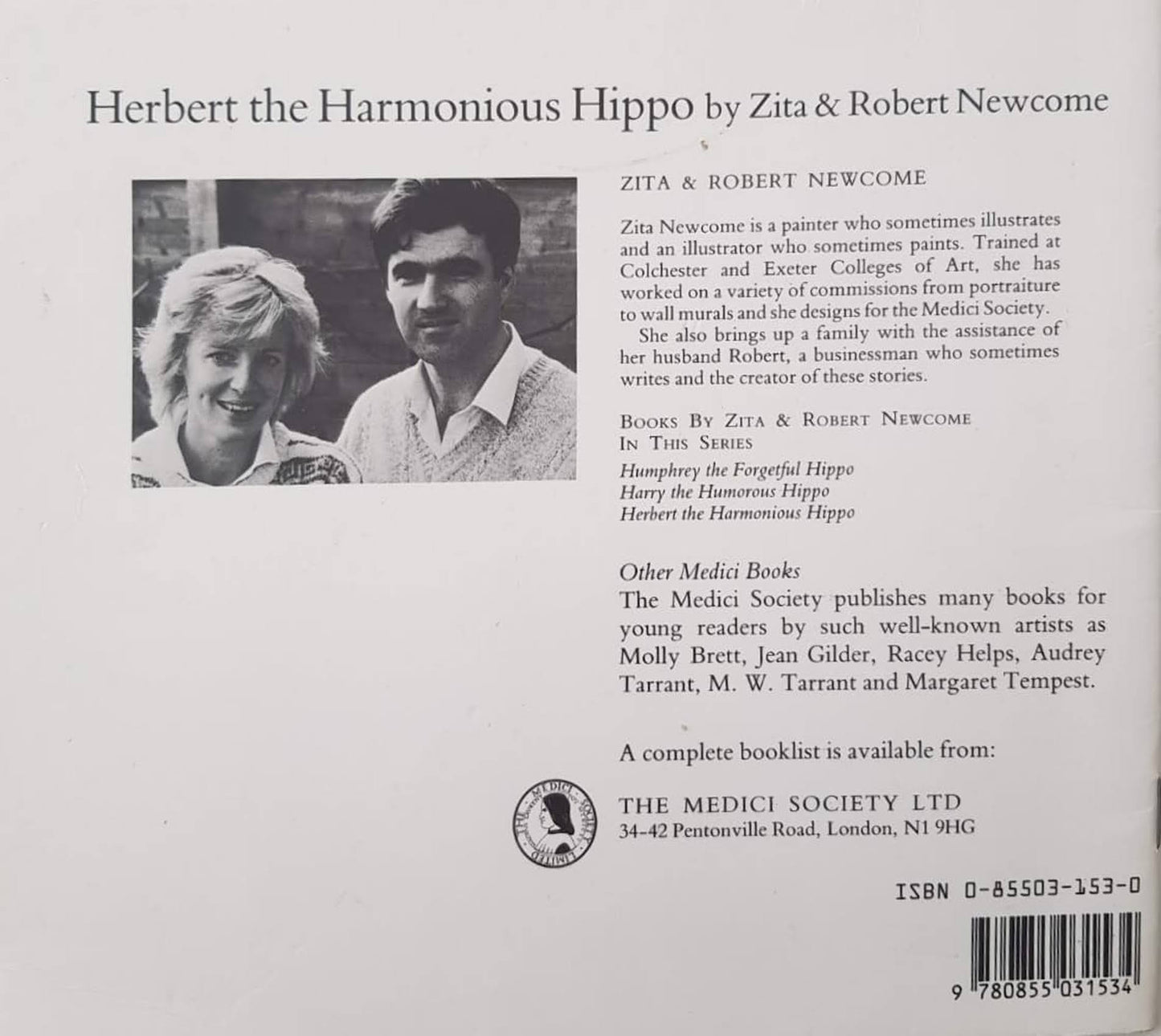 HERBERT THE HARMONIOUS HIPPO Very Good, 6+ Yrs Recuddles.ch (6541798375609)