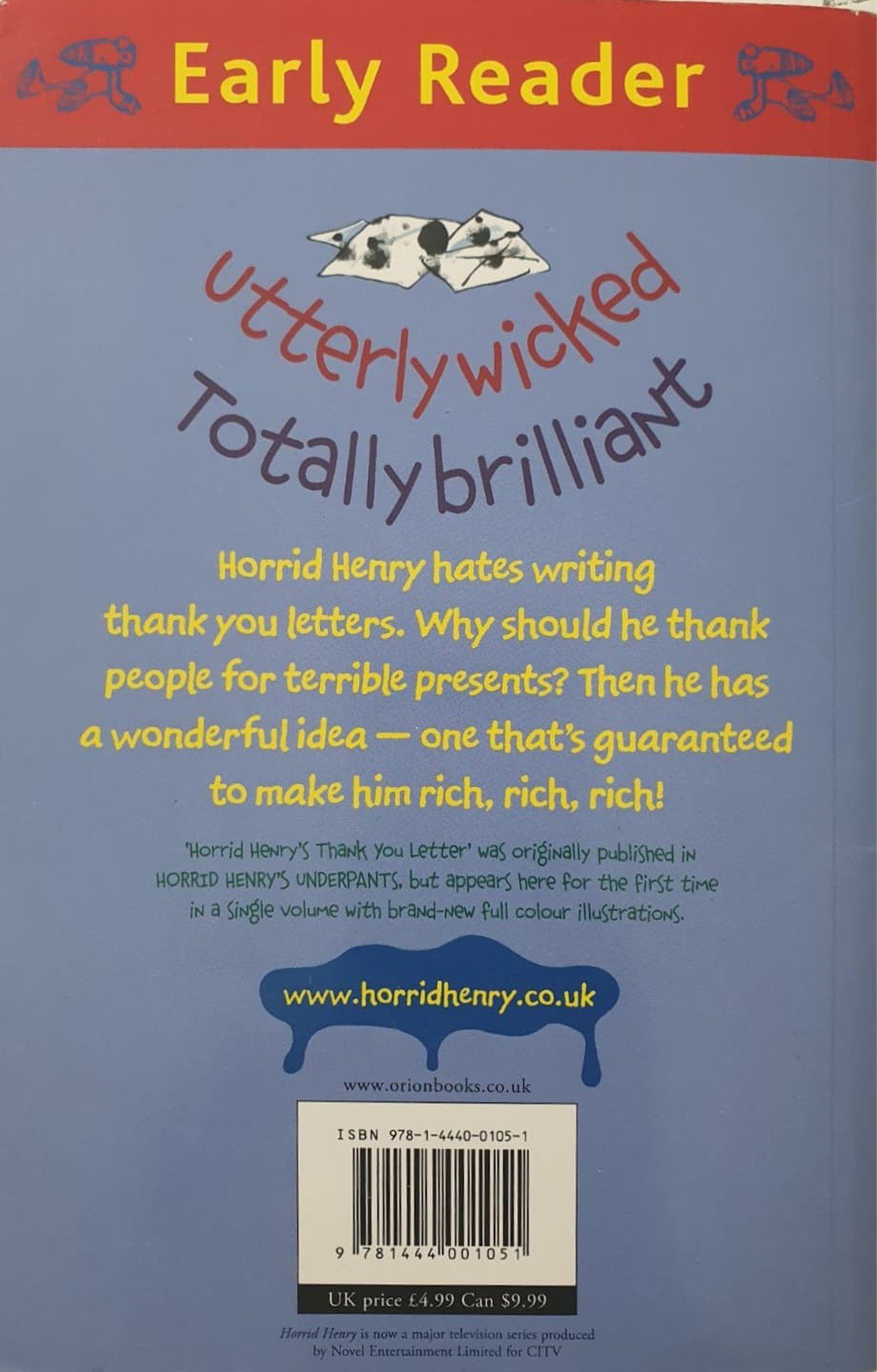 Horrid Henry's Thank You Letter Like New, 6-12 Yrs Horrid Henry (6664904507577)