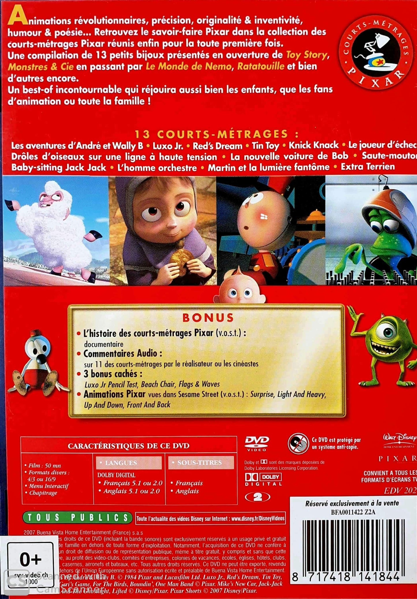 La Collection Des Courts-Métrages PIXAR EN, FR Disney (4606739808311)