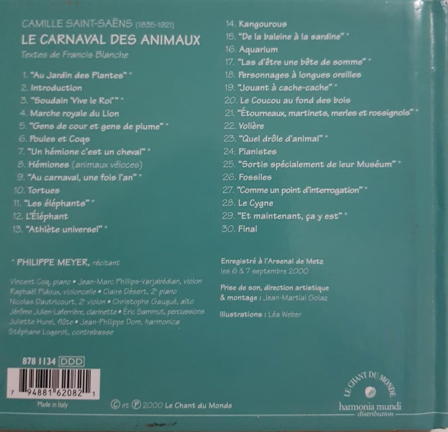 LE CARNAVAL DES ANIMAUX Like New, 3-5 Yrs Recuddles.ch (6706331189433)