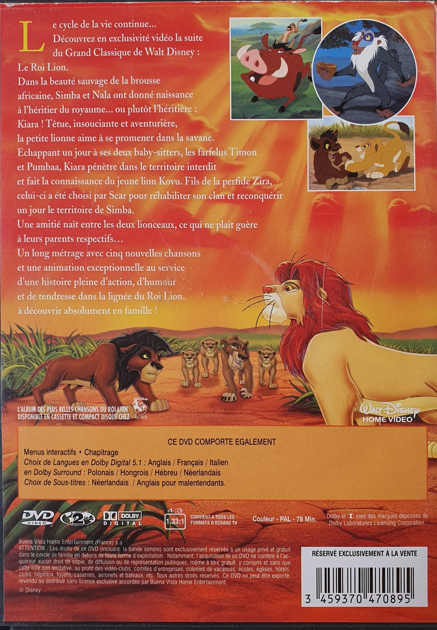 Le Roi Lion 2 EN, FR,IT ReCuddles (4601804554295)