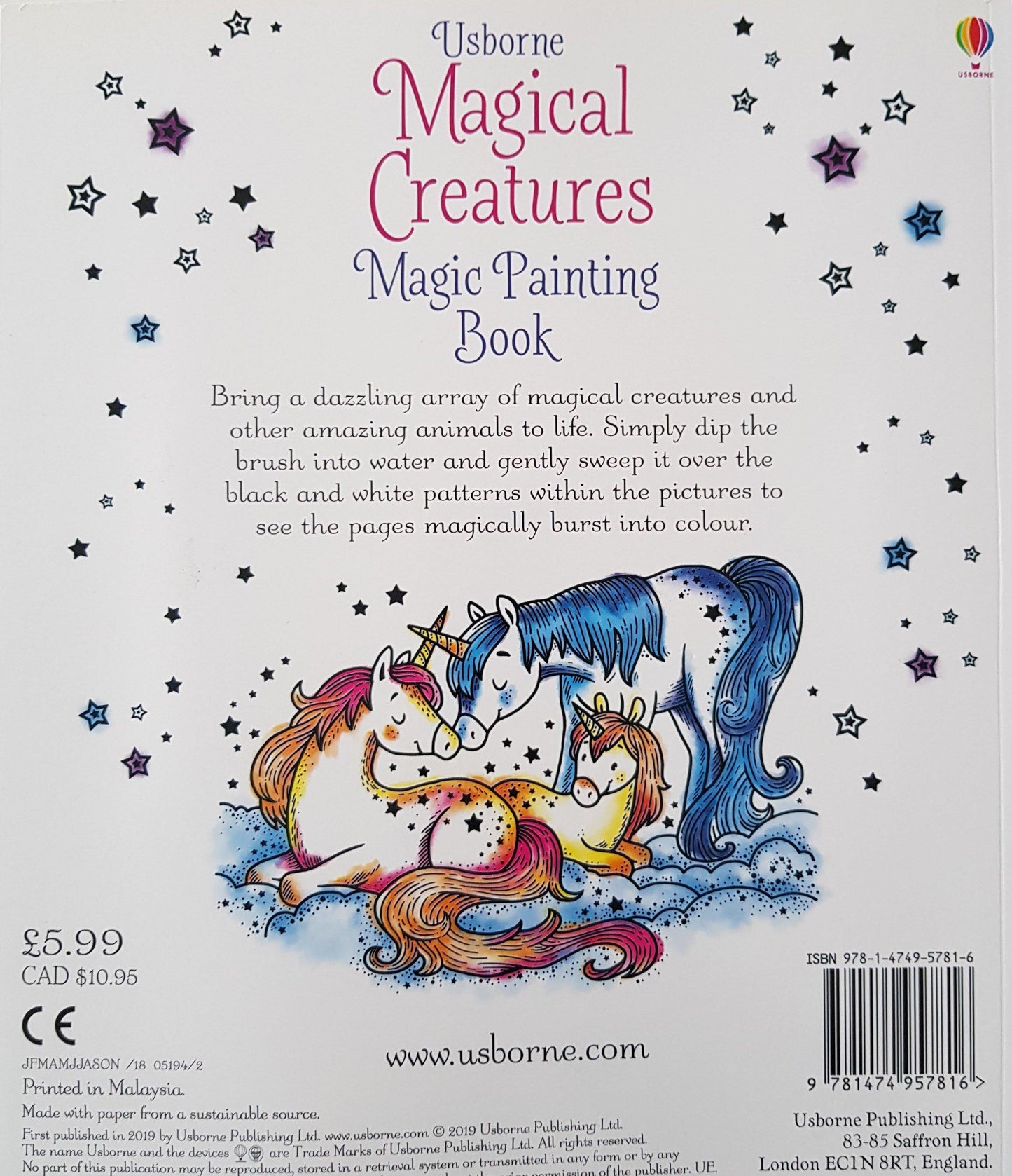 Magical Creatures Magic Painting Book New Usborne (6299129970873)