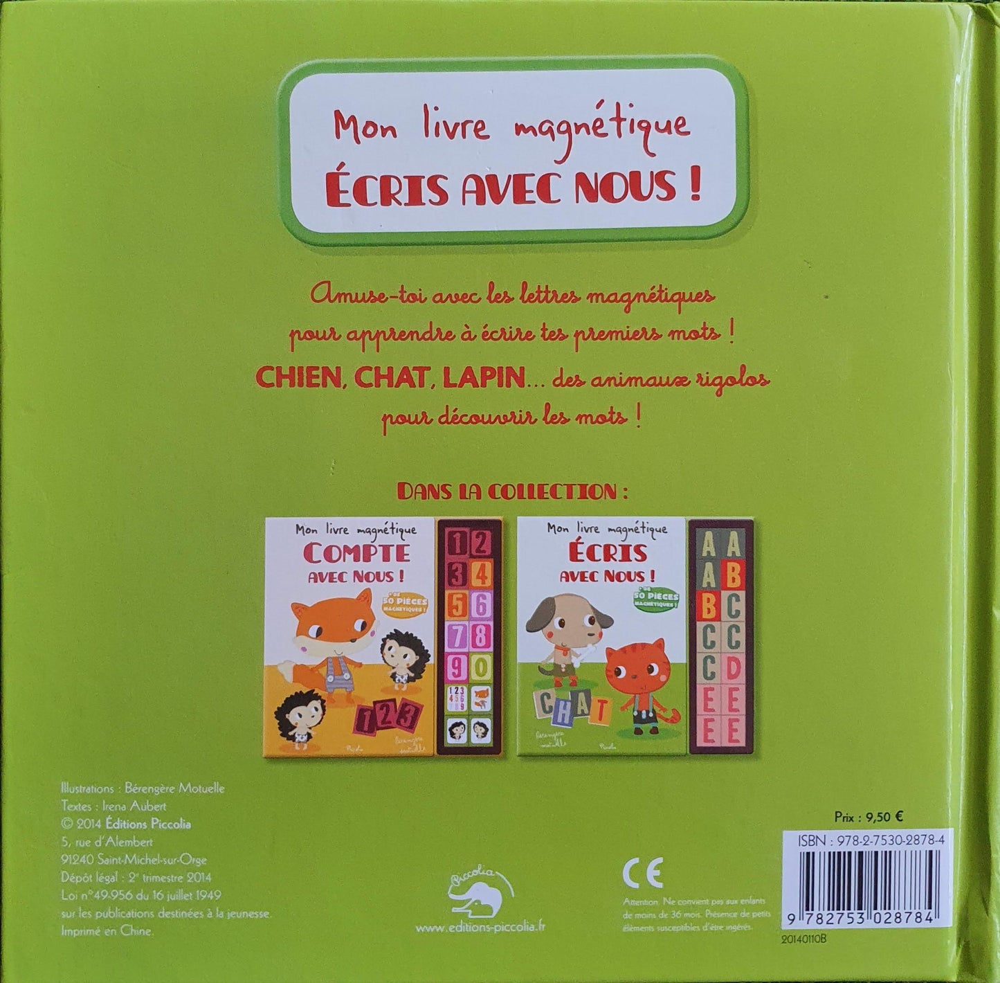 Mon Livre magnetique Ecris Avec Nous! Like New Not Applicable (4613604311095)