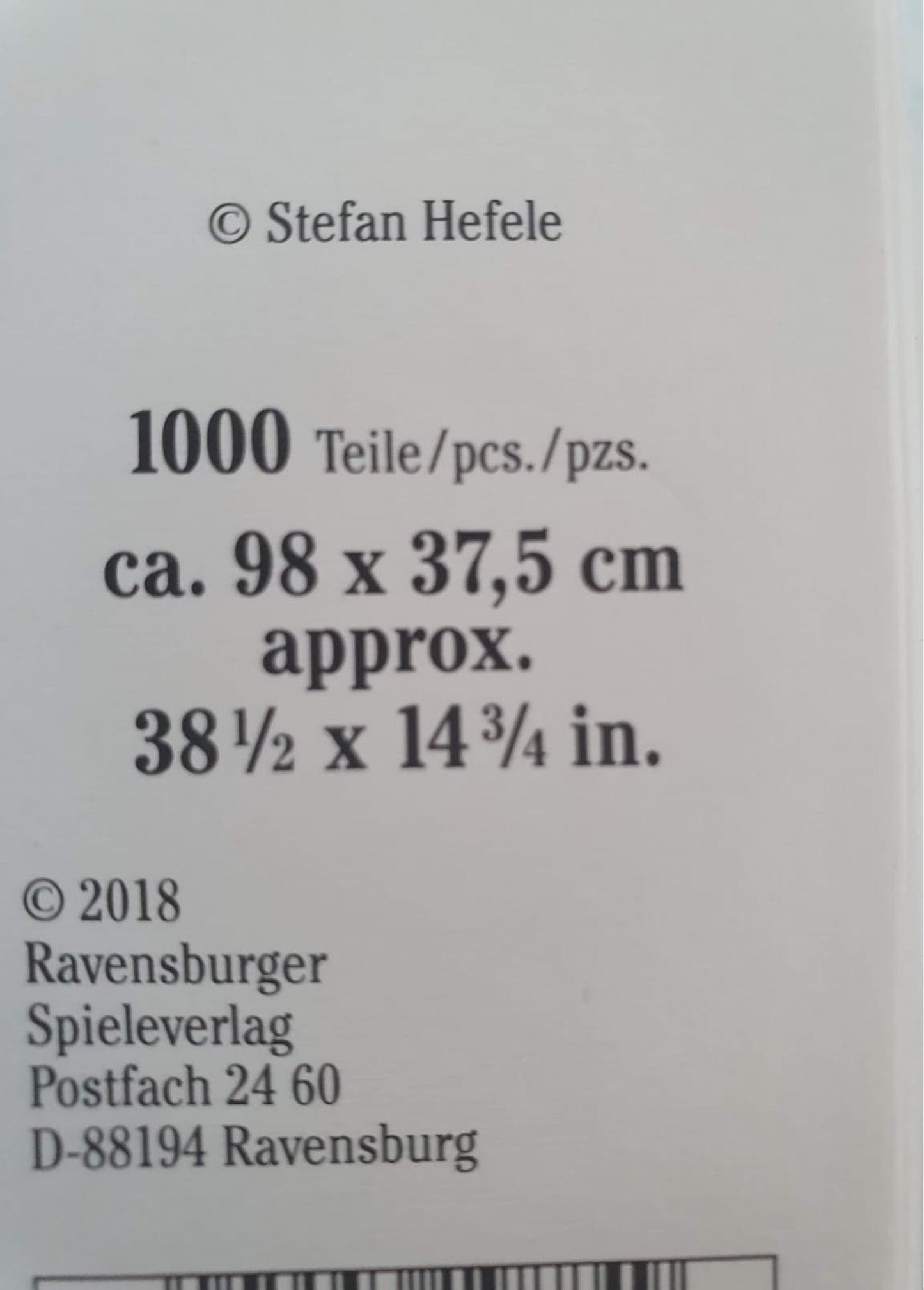 Ravensburger Puzzle : 1000 Panorama Like New, 9+ Yrs Ravensburger (6743070638265)