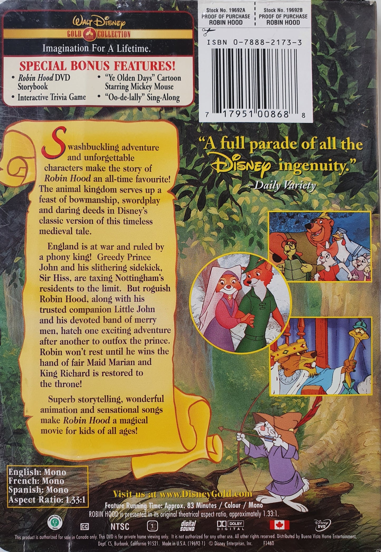 Robin Hood En, FR, SP Disney (4601804685367)