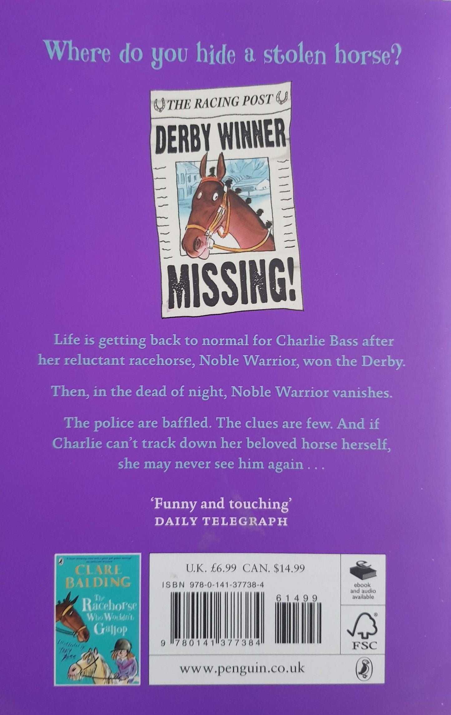 The Race horse who disappeared Like New Clare Balding (4630699114551)