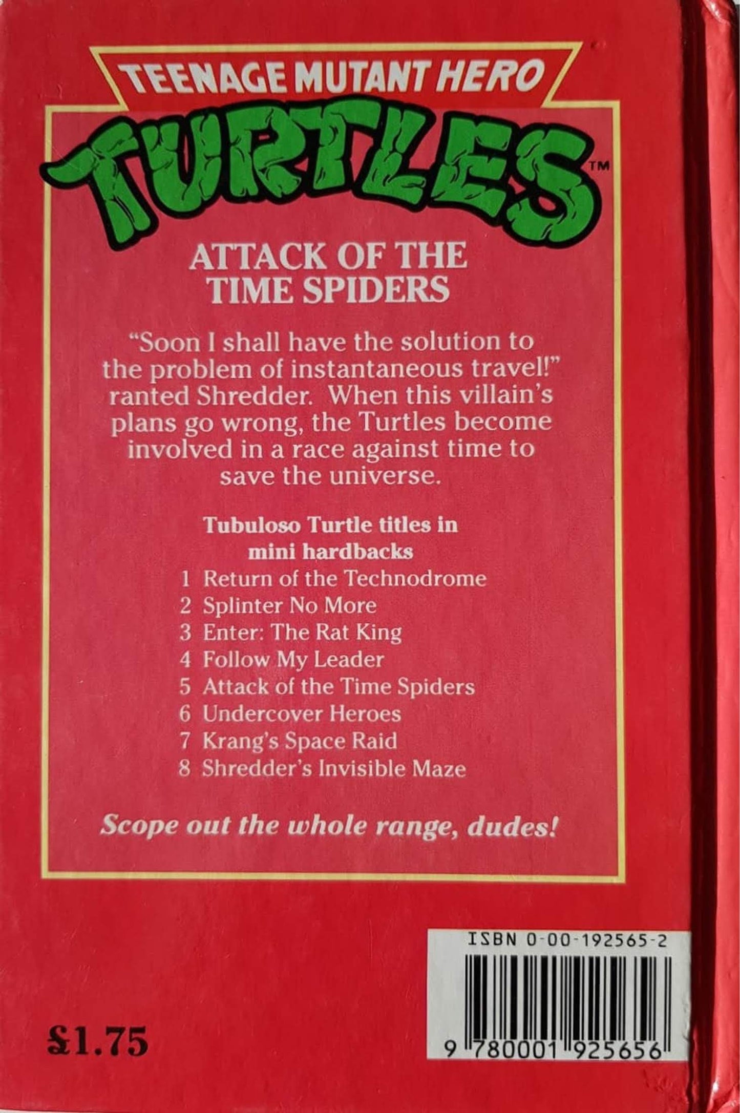 TURTLES - Attack of the Time Spiders Well Read, 12+ Yrs Recuddles.ch (6541798768825)