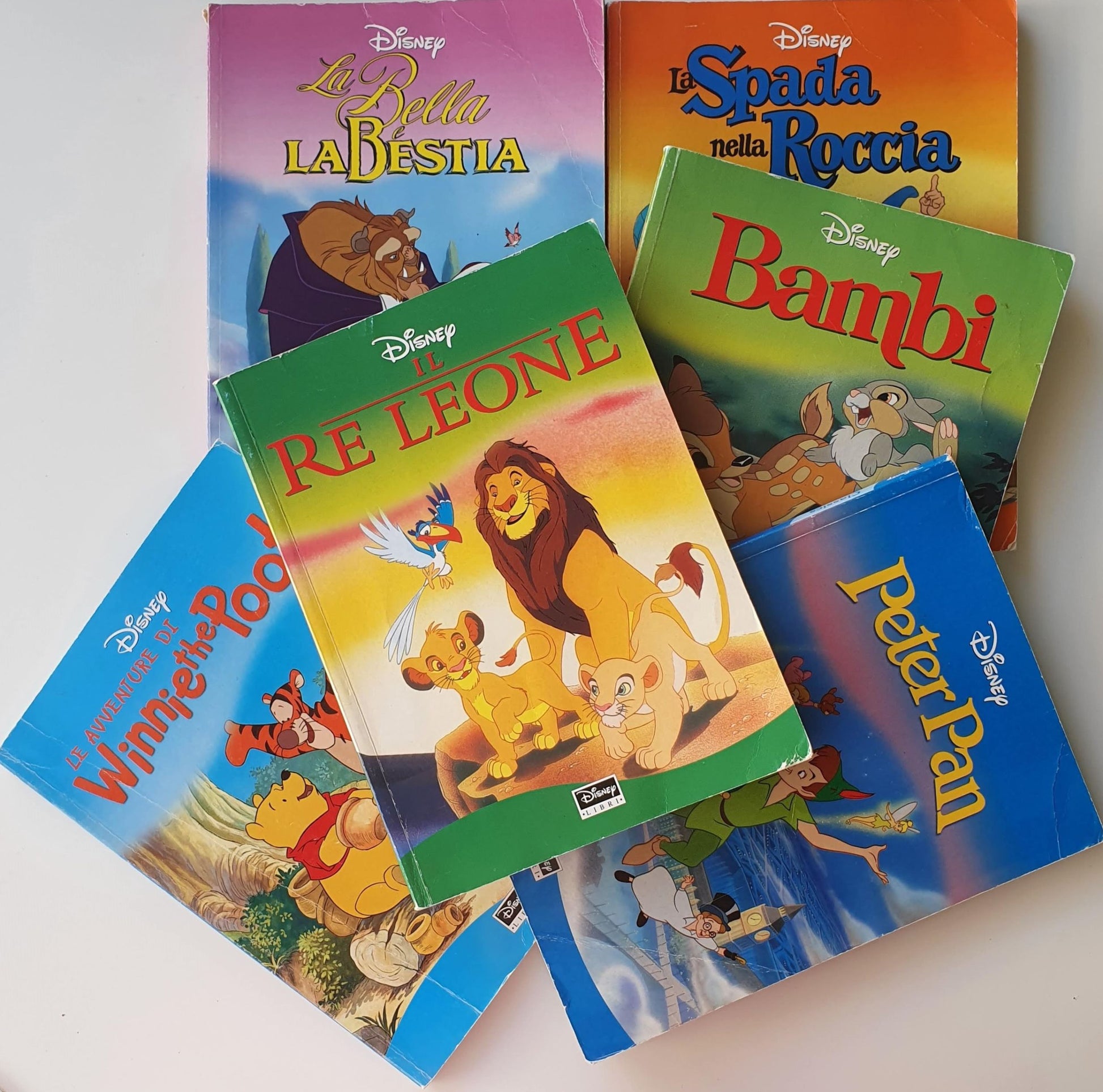 6 Livres: Disney - Bambi, Il Re Leone, Le Adventure Di Winnie the Pooh, La Bella La Bestia, Peter Pan, La Spada nella Roccia Like New Disney  (4605663608887)