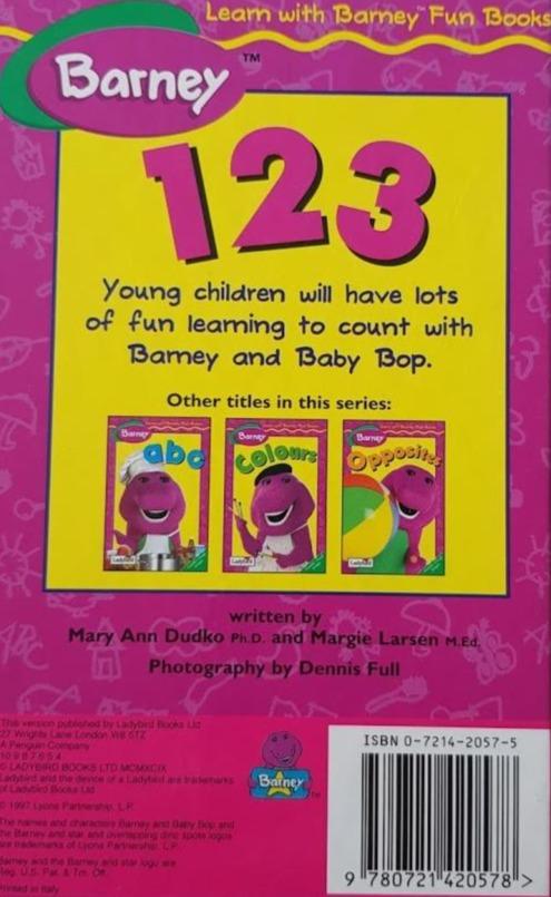 Barney's Book of 123 Like New, 3+Yrs Ladybird  (6550917906617)
