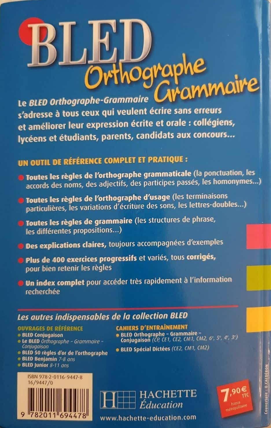 Bled Orthographe Grammaire Like New Not Appicable  (4619394482231)