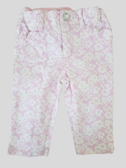 Floral Pink Pants H&M, 4-6 months (68 cm) H&M  (4608319586359)