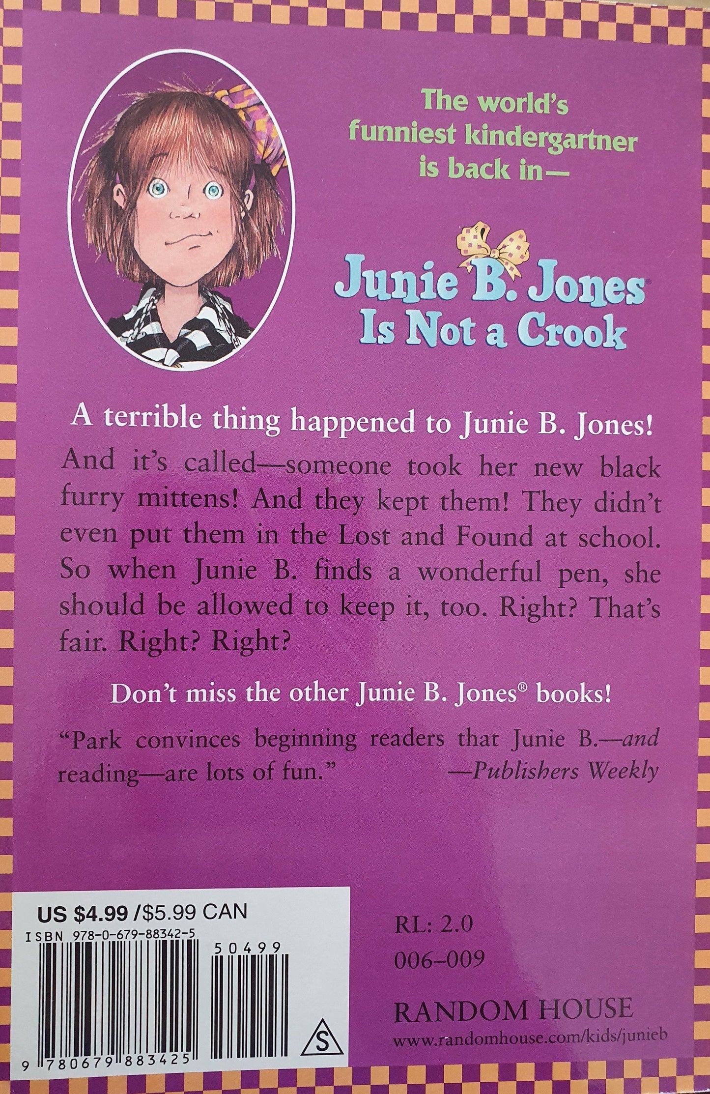 Junie B. Jones is Not a Crook Very Good ,+12 years Recuddles.ch  (6639371321529)