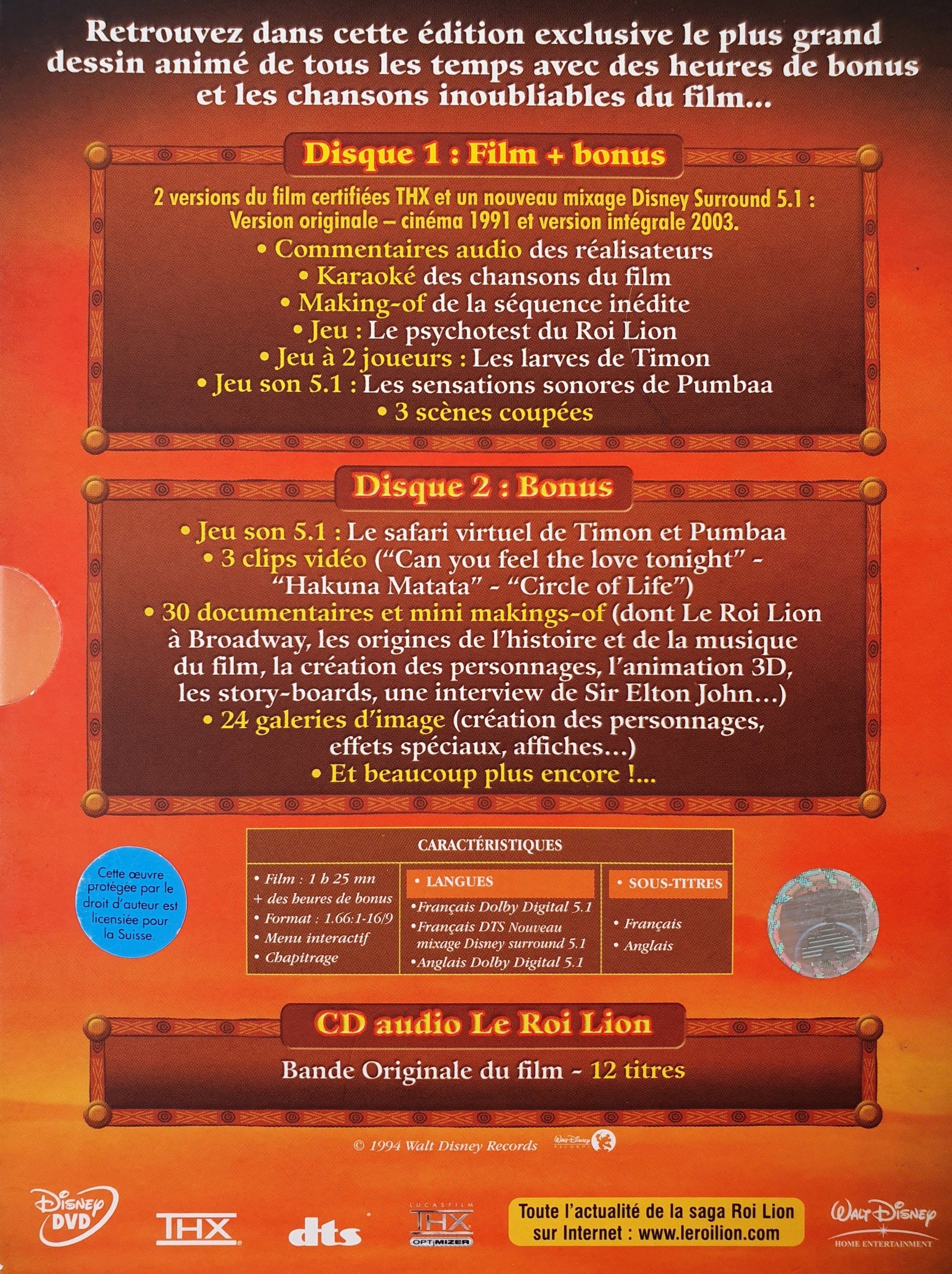 Le Roi Lion ( with Movie CD) En, FR Disney  (4601804390455)