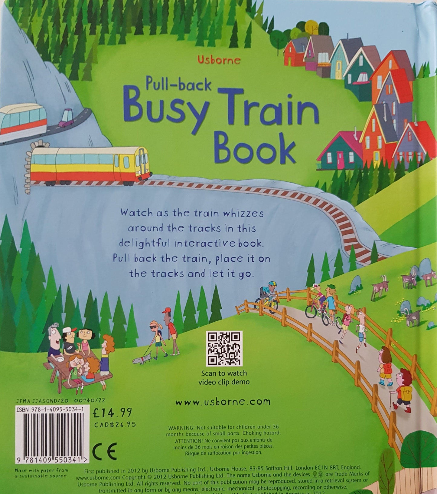 Pull-back Busy Train Book New Usborne  (6269017292985)