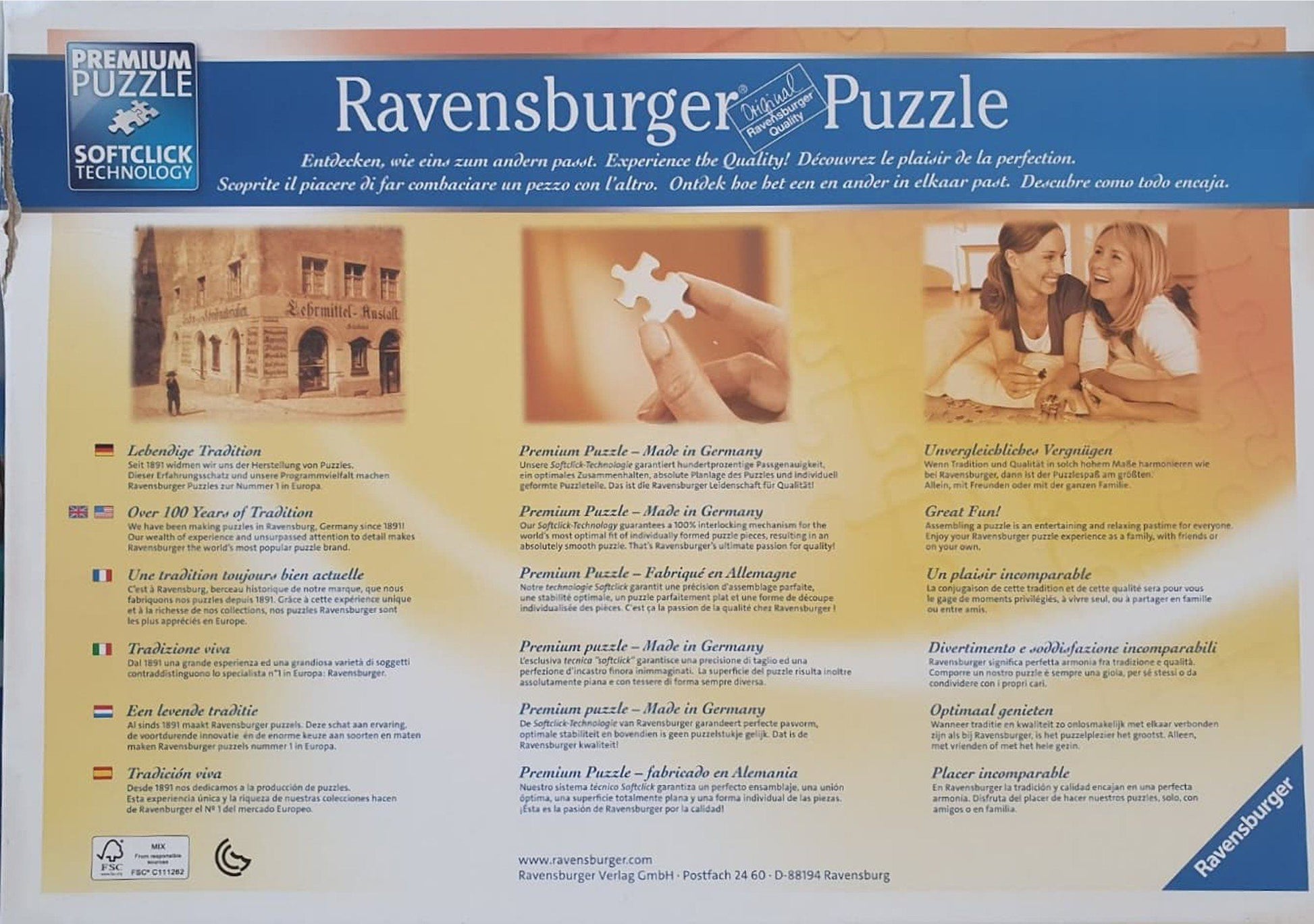 Ravensburger Puzzle : 1000 Panorama Like New, 9+ Yrs Ravensburger  (6743070638265)