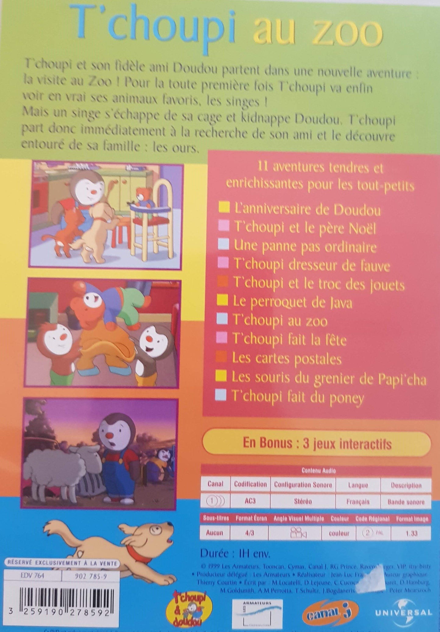 T'choupi au Zoo DVD,French ReCuddles  (6215547912377)