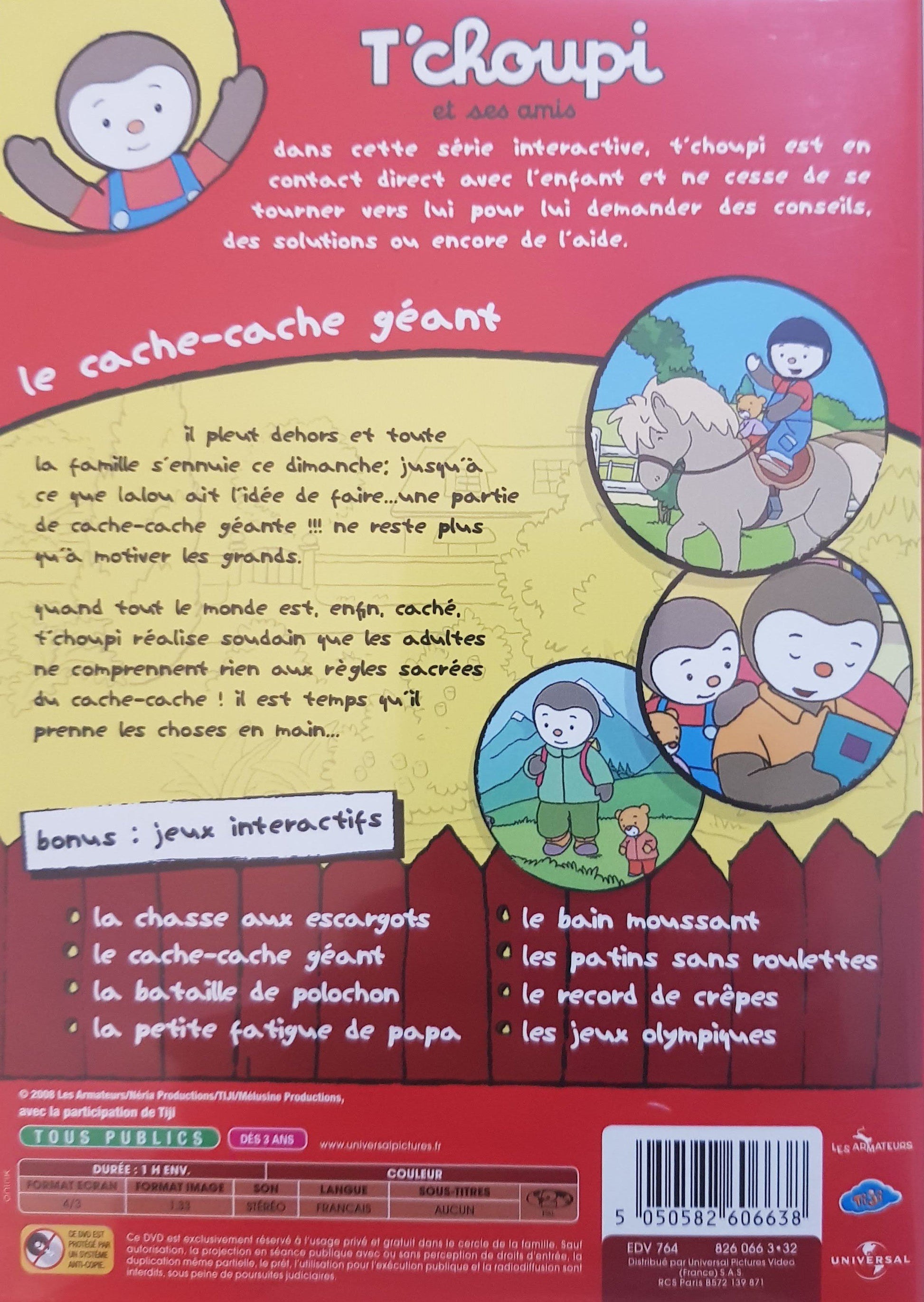 T'choupi et ses amis le cache-cache géante DVD,French ReCuddles  (6215550927033)