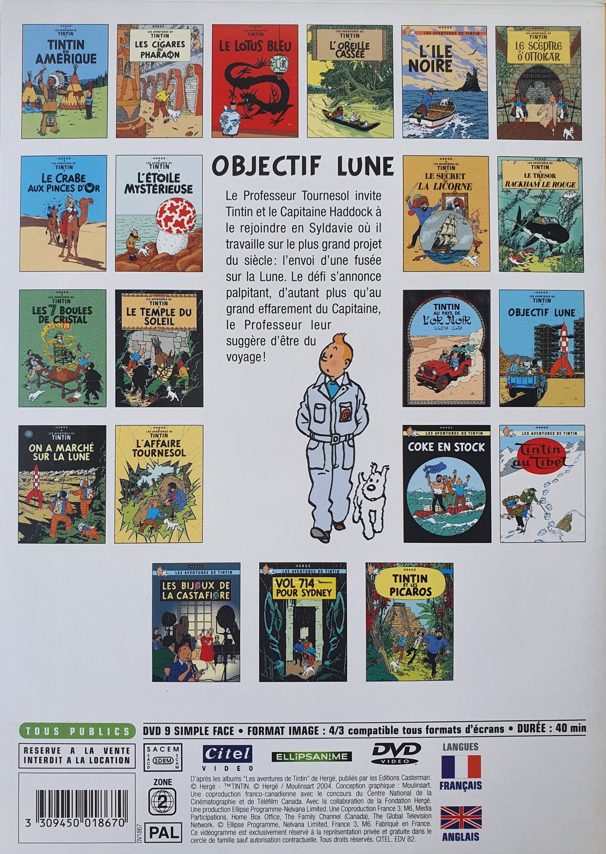 Tintin: Objectif Lune EN, FR Tintin  (4601804914743)