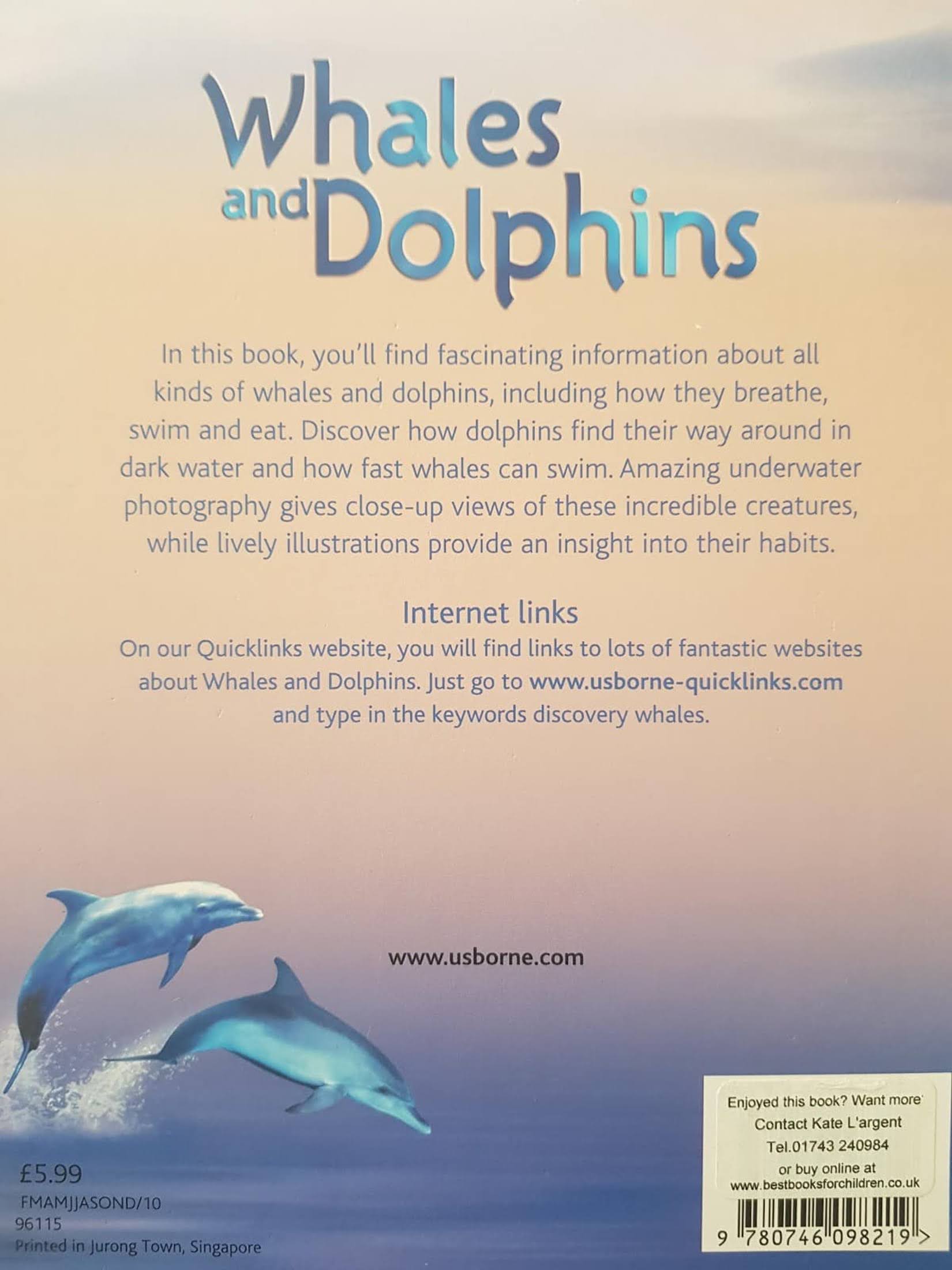 Whales and Dolphins Like New, 12+ Yrs Usborne  (6541798015161)