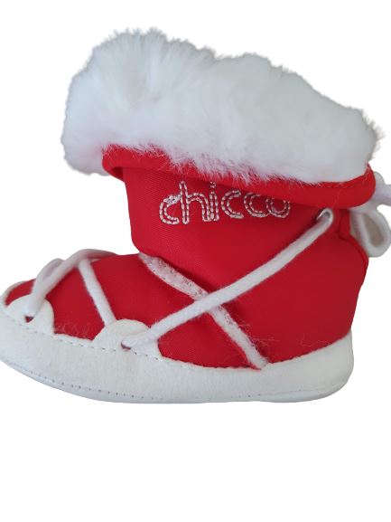 White & Red Boots Chicco,Size 15-16 Chicco  (4622673084471)