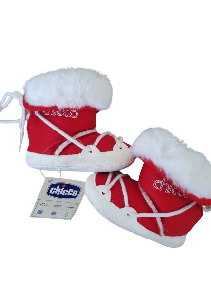 White & Red Boots Chicco,Size 15-16 Chicco  (4622673084471)