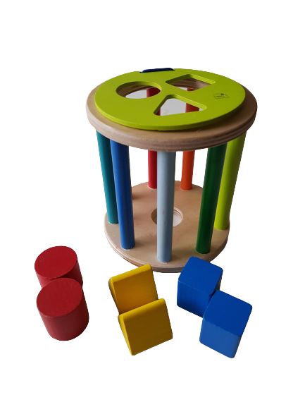 Wooden Shape Sorter Toy - Montessori Inspired Like New, 0- 2 yrs Fisher Price  (6545665458361)